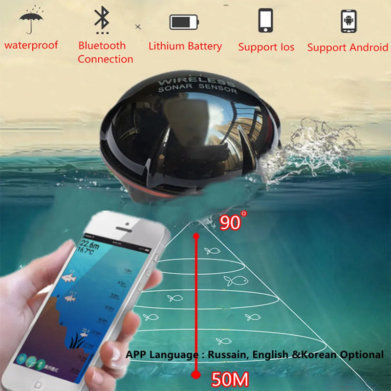PUPOPAN 100M Smart Phone Fish Finder Sonar Bluetooth | SAMAG