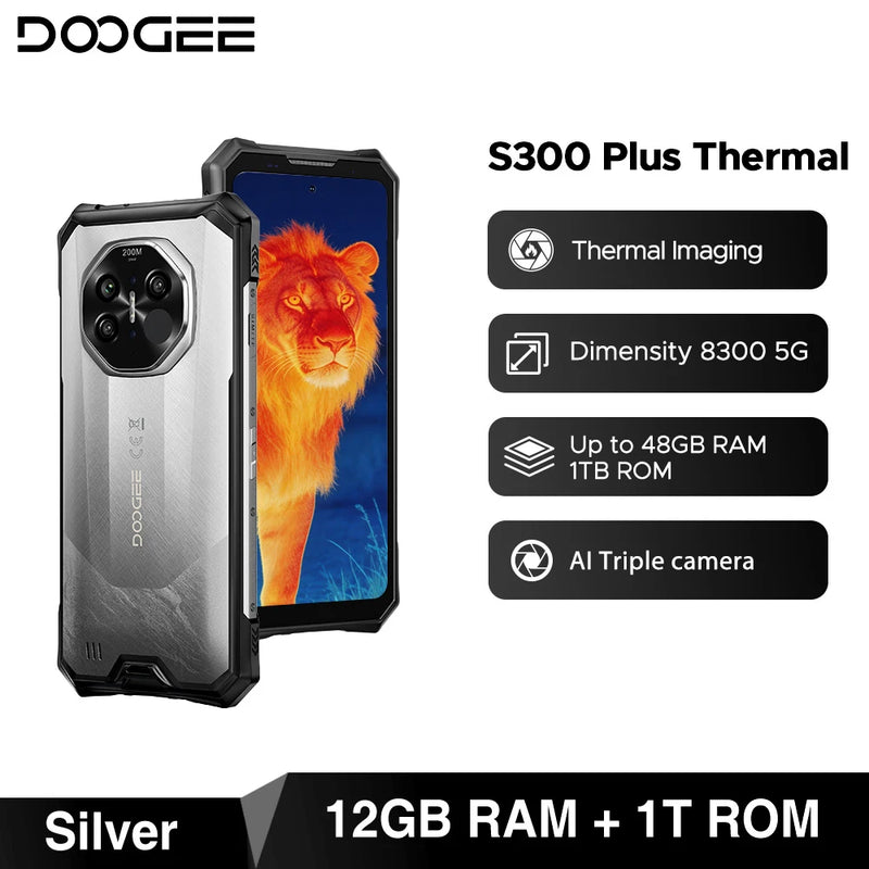 Global Version DOOGEE S300 Plus Thermal 5G Rugged Phone Thermal Imaging 12GB 1TB 6.78'' Screen 11000mAh Android 16 Mobile Phone