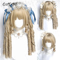 Synthetic Long Curly Wavy Lolita Wig with Bangs Wig Girl Cute Ombre Pink Blonde Black Cosplay Party Halloween Harajuku Wig