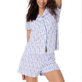 Monkey Print Short Sleeved Spring/summer New Pajama Set Two Piece Set of Women's Pajamas Fashionable and Elegant Style