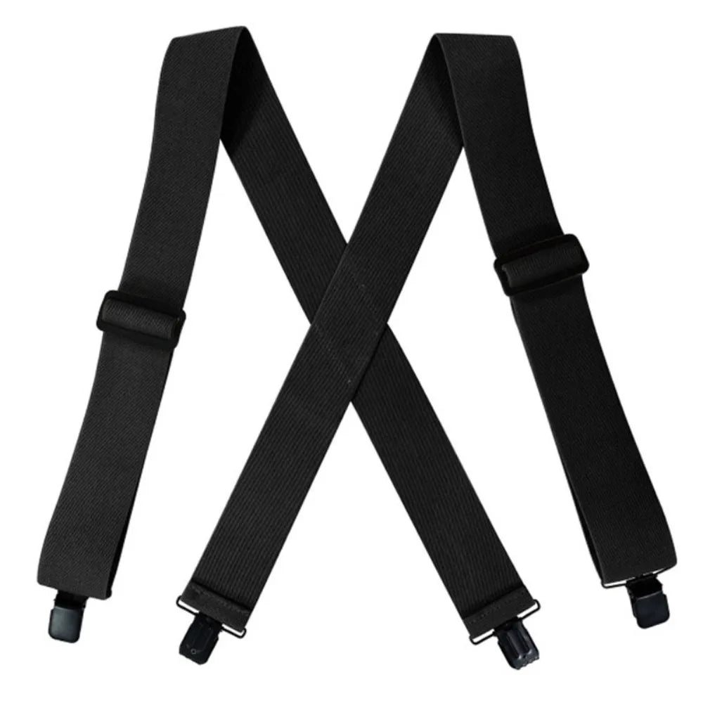 Heavy Duty Suspenders Big and Tall with 4 Clips Belt Loop X Back 5cm Wide Work Braces Adjustable Elastic for Men Women Fashion