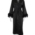 Feather Blush Kimono Robe Boudoir Wedding Floor Length | SAMAG