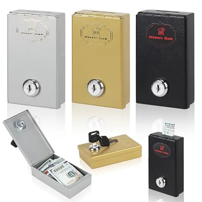 New Metal Cash Box Pocket Sized with Key Money Safe Reusable Mini Lock | SAMAG