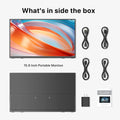 UPERFECT Portable Monitor Touchscreen 15.6" 100% SRGB 1080P with Speaker Kickstand Touch Display USB-C HDMI Ultra-Slim Second Screen for Laptop MacBook Surface PC Phone