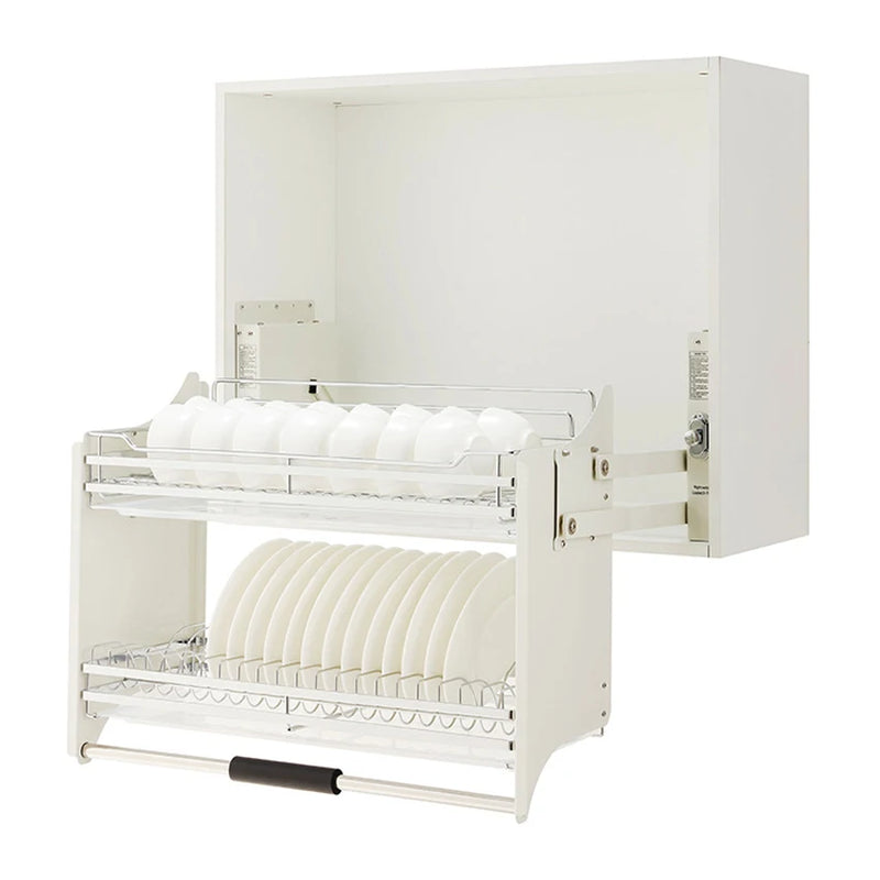 Kitchen Hanging Cabinet Lifting Pull Basket 304 Stainless Steel Dish&Bowl Racks Damping Buffer 4 - speed - View 3 | SAMAG