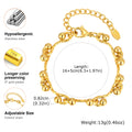 Minimalist Geometric Stainless Steel Bracelets 18K Gold Plated Thick Chunky Chain Bracelet for Women Waterproof Luxury Jewelry