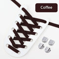 1Pair Elastic Laces Sneakers Tennis Flat Shoelaces No Tie Shoe Laces Without Ties Kids Adult 8mm Wide Shoelace Shoes Accessories
