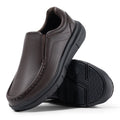 Fitville Men'S Slip-On Shoes Wide Width Leather Casual Shoes Lightweight For Swollen Feet With Arch Support Pain Relief