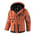 Winter Men's Mountain Ski Parkas Fashion Men Cotton Warm Down Padded Fashion Men Hiking Thermal Windbreaker Hooded Jacket