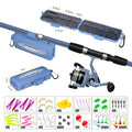 New 1.65mTelescopic Fishing Rod And Spinning Reel Kit with Baits Hooks Travel Pole Set Bait Hook Tackle Set for Outdoor Sports
