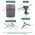Widesea Camping Cookware Set Easy to Carry Multi Combinations Portable Outdoor Cooking Kit with Stove Cutlery for Hiking Picnic