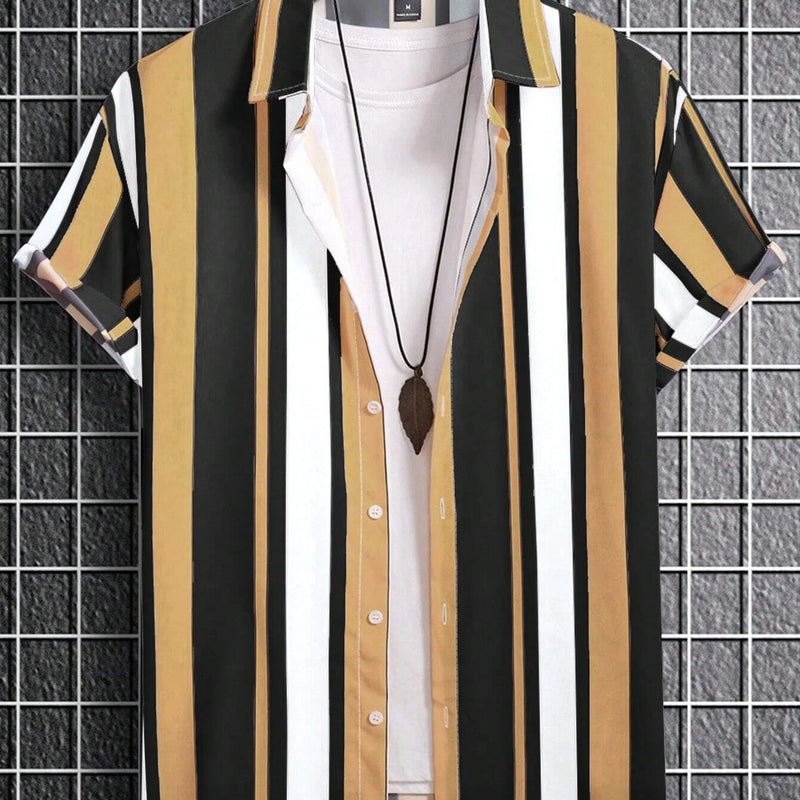 Men Women Shirts Colorful Striped Pattern Print Design | SAMAG