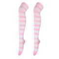 Sexy Long Over Knee Thigh Highs Socks Japanese Black White Striped Women Ladies Girls Kawaii Lolita Anime Cotton Warm Stocking
