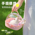 Hamster Outdoor Carrier Cage Portable Hamster Cage with Clear Large Flip Cover for Hamster Bird Carrying Pet Supplies