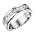 Newshe 925 Silver Certified Moissanite Mens Wedding Band Half Eternity Princess Cut Lab Created Diamond Ring Luxury Jewelry