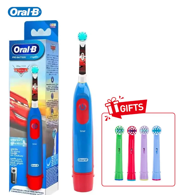 Oral B DB5510K Electric Toothbrush Children Rotary Teeth Brush Soft Bristles 2Min Timer Waterproof Battery Powered For 3-12 Ages