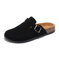Mens Suede Cork Slippers Clogs Slip-on Leather Sandals Closed Toe Comfort Footbed Slides Slippers Summer Casual Shoes