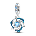 925 Sterling Silver Ocean Theme Charm Beads For Women Blue Wave Dolphin Seashell Compatible Summer Beach Vacation Jewelry
