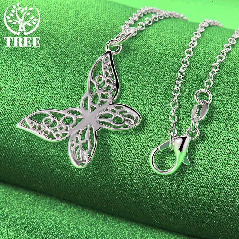 18K Gold Hollow Butterfly Pendant Necklace For Women necklaces Fashion Party Birthday Wedding Jewelry Gifts