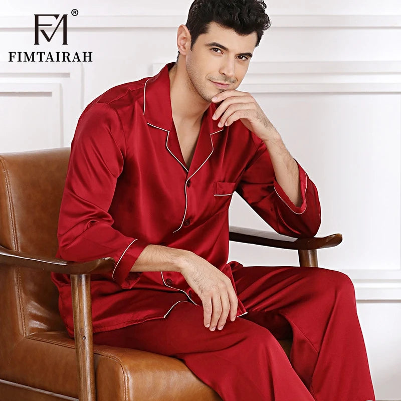 Fimtairah Real 16 MM 100% Silk Pajamas Men's Two Sets | SAMAG