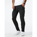 Street Elastic Jeans Men Denim Cargo Pants Wash Solid | SAMAG