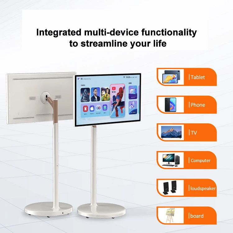 21.5 24 27 32 Inches Android Portable Smart TV Video Player Indoor Interactive Wireless Display With 5H 7H 9H Battery Life