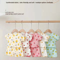 Baby Girl Strawberry Pajamas Set Summer Short Sleeve Thin Two Piece Toddler Kids Sleepwear Infant Home Wear Clothes