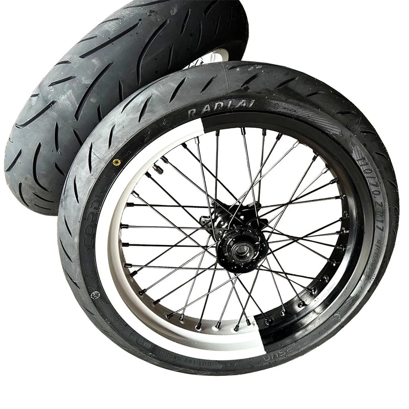 Street Supermoto wheels for Electric Dirt Bike Ultra bee 17inch Wheelset Kit Front 110/70R17 Rear140/70R17 Aluminum Wheelset