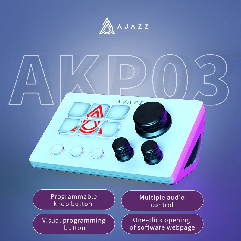 AJAZZ AKP03E/153E Programmable Macro Keyboard  Mechanical Gaming Keyboard Custom Button Mini Keyboard For Multiple Scenario