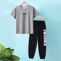 2 - pcs Summer Youth Fashion Letter Set 13 - 16 Year Old Boys - View 3 | SAMAG