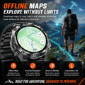 2026 Offline Map New Smart Watch 3ATM Waterproof GPS Navigation Compass Altimeter Flashlight Men 170+ Sports Bracelet Men Women