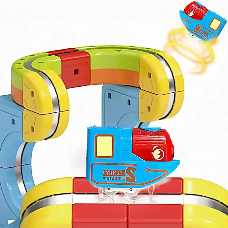 Electric Magnetic Car DIY Magic Railway Tracks High-Speed Off-road Vehicles Interactive Track Toys Accessories