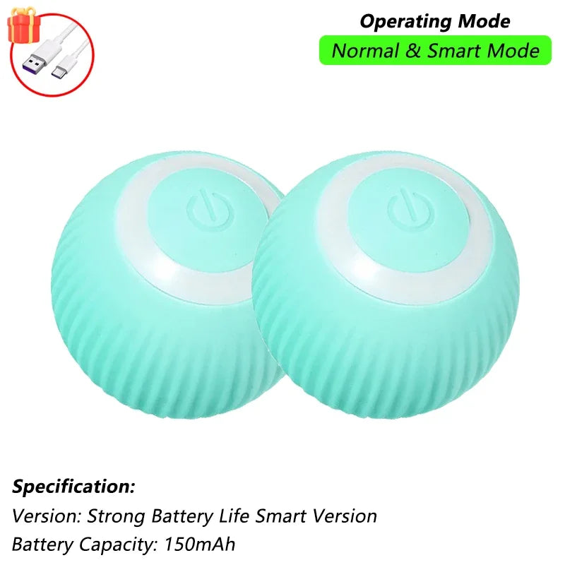 New Cat Interactive Ball Toy Automatic Rolling Ball Faux Tail Rechargeable Smart Pet Electric Toy Dog Cat Training Imitate Mouse