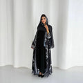 Eid Women Abaya Print Headscarf Cardigan Dress Muslim | SAMAG
