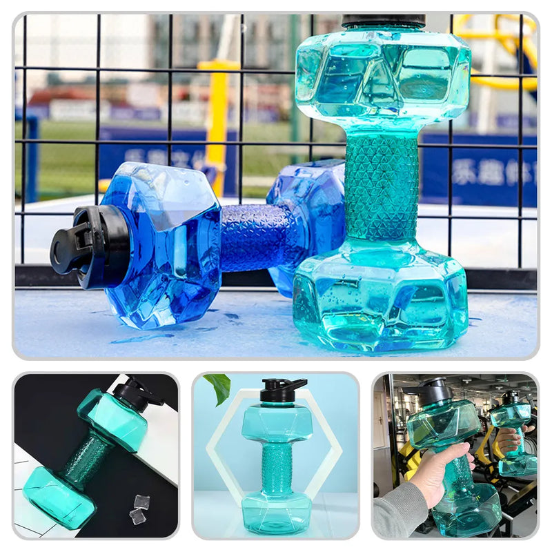 Dumbbell Water Bottle Creative Fitness Kettle Portable | SAMAG
