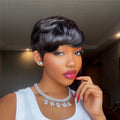 200% Pixie Cut Short Bob Wig Bone Straight Brazilian Hair Pixie Cut Wig Side Part Full Machine Made Human Hair Wigs ANNIYE Hair