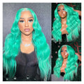 Mint Green Colored Body Wave Human Hair Wig HD Lace Wig 13x6 Human Hair PrePlucked Brazilian Remy Hair Lace Front Wigs For Women