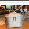 High quality crocodile patterned top layer cowhide makeup bag for women's travel, portable toiletry bag, practical storage bag