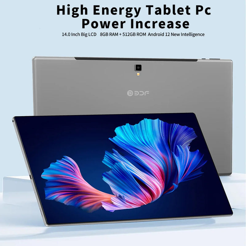 New 14 Inch Tablets Global Version Android 12 System 8GB RAM 512GB ROM 4G LTE Dual SIM 5G Dual WiFi GPS Tablet PC 10000mAh