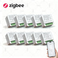 Zigbee 3.0 Mini Smart Switch 16A 2 Way Control Relay Breaker Home Automation DIY Module Light Switches Need Gateway Support Z2M