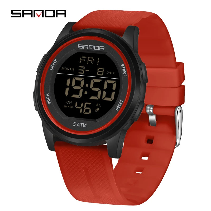 SANDA 6182 Multifunction Waterproof LED Digital Mens Wristwatches Sport Electronic Watch for Alarm Clock - Visuel 9 | SAMAG