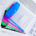 6pcs A4 Expanding File Folders with Button 11 Ring Binder Pockets.Durable A4 Binder Organizer, for School, Office. file folder