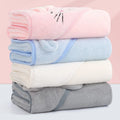 Baby Coral Fleece Hooded Bath Towel Bath Towel Newborn Toddler Cartoon Animal Swaddle Wrap Soft Baby Girls Boys Bath Towel