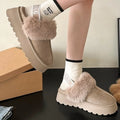 New Fashion Solid Color Suede Women's Slippers Brand Designer 2025 Winter Women's High Quality Home Warm Snow Boots Selling