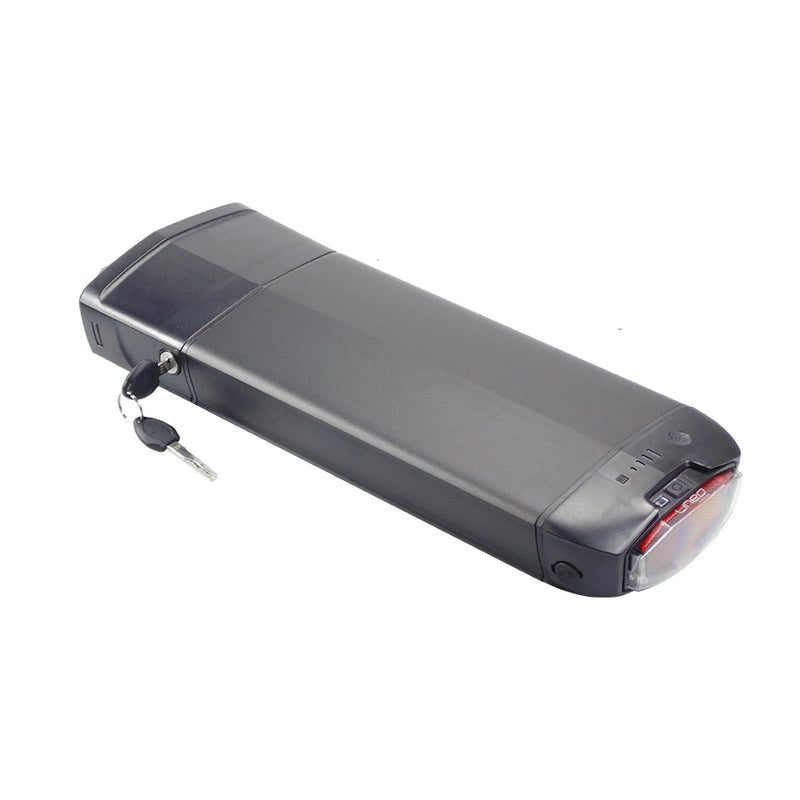 EVRYjourney  FATTIRE 500W RearRack Ebike Battery 48V 10.4Ah 12Ah 14Ah with Taillight Charger & Safety Lock for Electric Bike