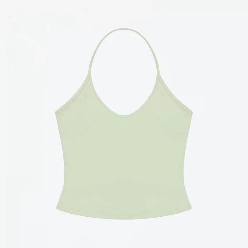 ANK Air Summer Top with Solid Color, Black and White Powder, Wide Shoulder Strap, I-Shaped Tank Top, Women's Sports, Daily Wear