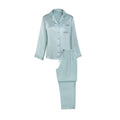 Birdtree 16MM 100% Real Silk Pajama Set Women's Solid Lapel Long Sleeve Pants Basic Comfortable Loungewear Spring S3D988QD