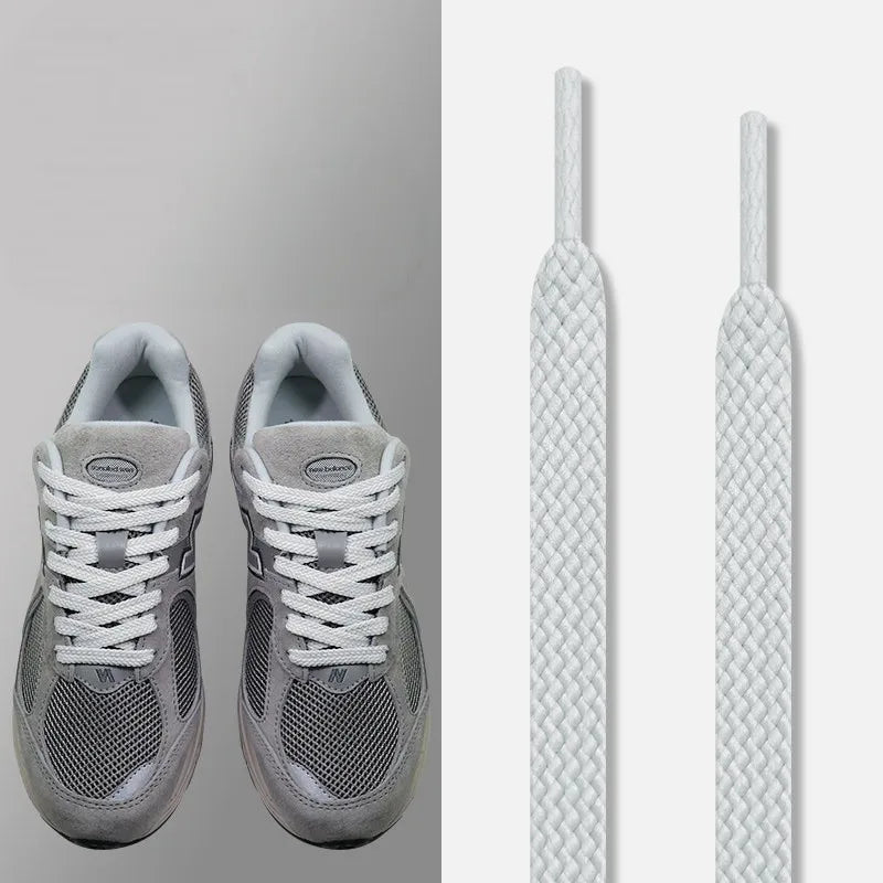 Flat Shoelaces Solid Neutral Color Replacement Shoe Strings Suitable for Sneakers Dad Shoes