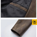 Men's Brown PU Jackets with Lapels for Fall and Winter, Dark Gray Faux Leather Coats for Spring, European Sizes S–XXXL.