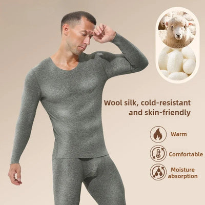 Traceless thermal underwear men's suit v-neck thickened | SAMAG